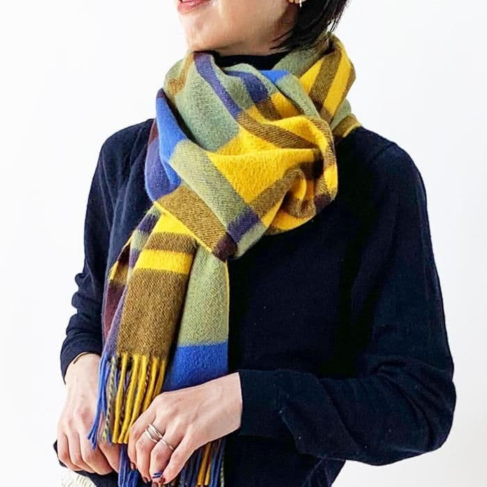 Joshua Ellis カシミヤマフラー プライマリーウォッチ 35×190