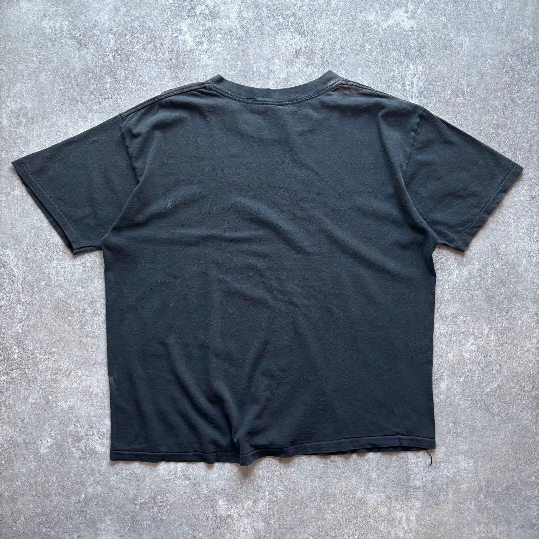 80s usa 製　ヴィンテージ　Tシャツ　フェード　炭黒　ブラック　モノクロ