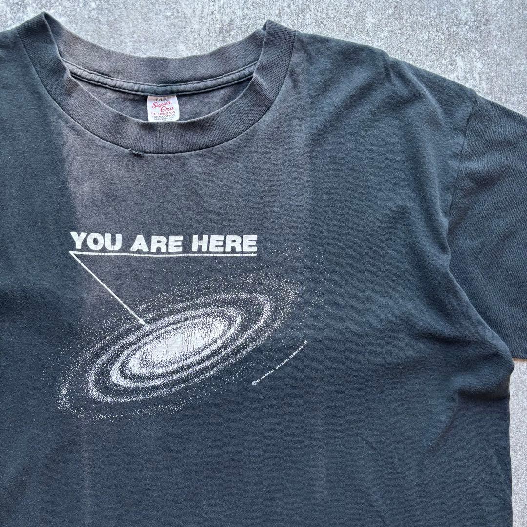 80s usa 製　ヴィンテージ　Tシャツ　フェード　炭黒　ブラック　モノクロ