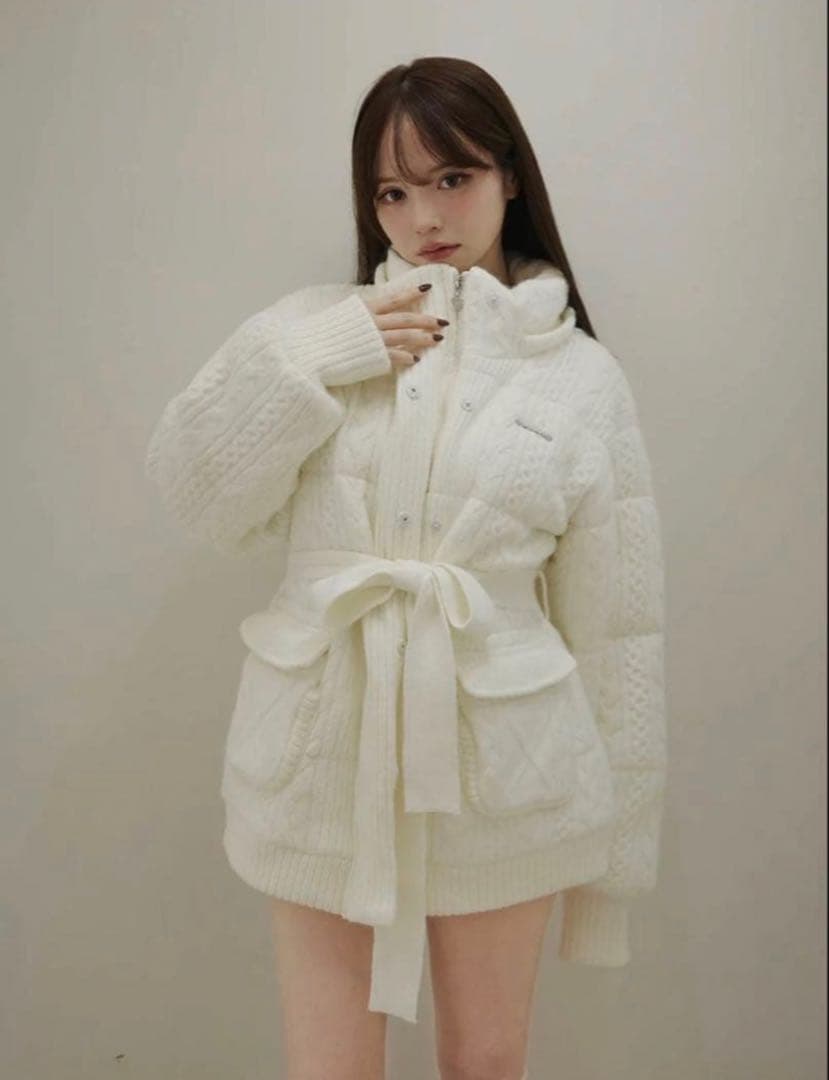 未使用 Mary quilting knit shape jacket