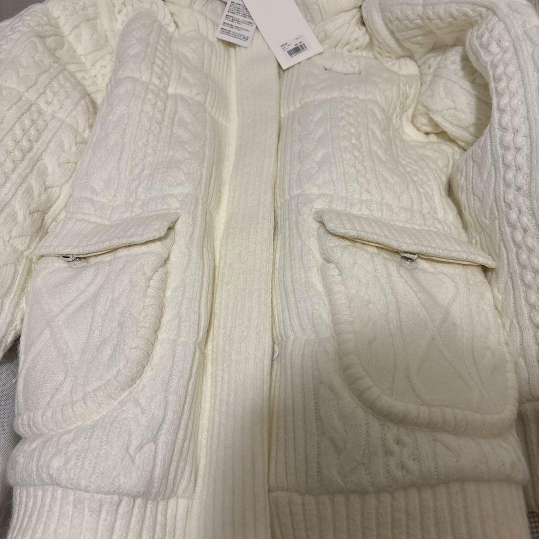 未使用 Mary quilting knit shape jacket