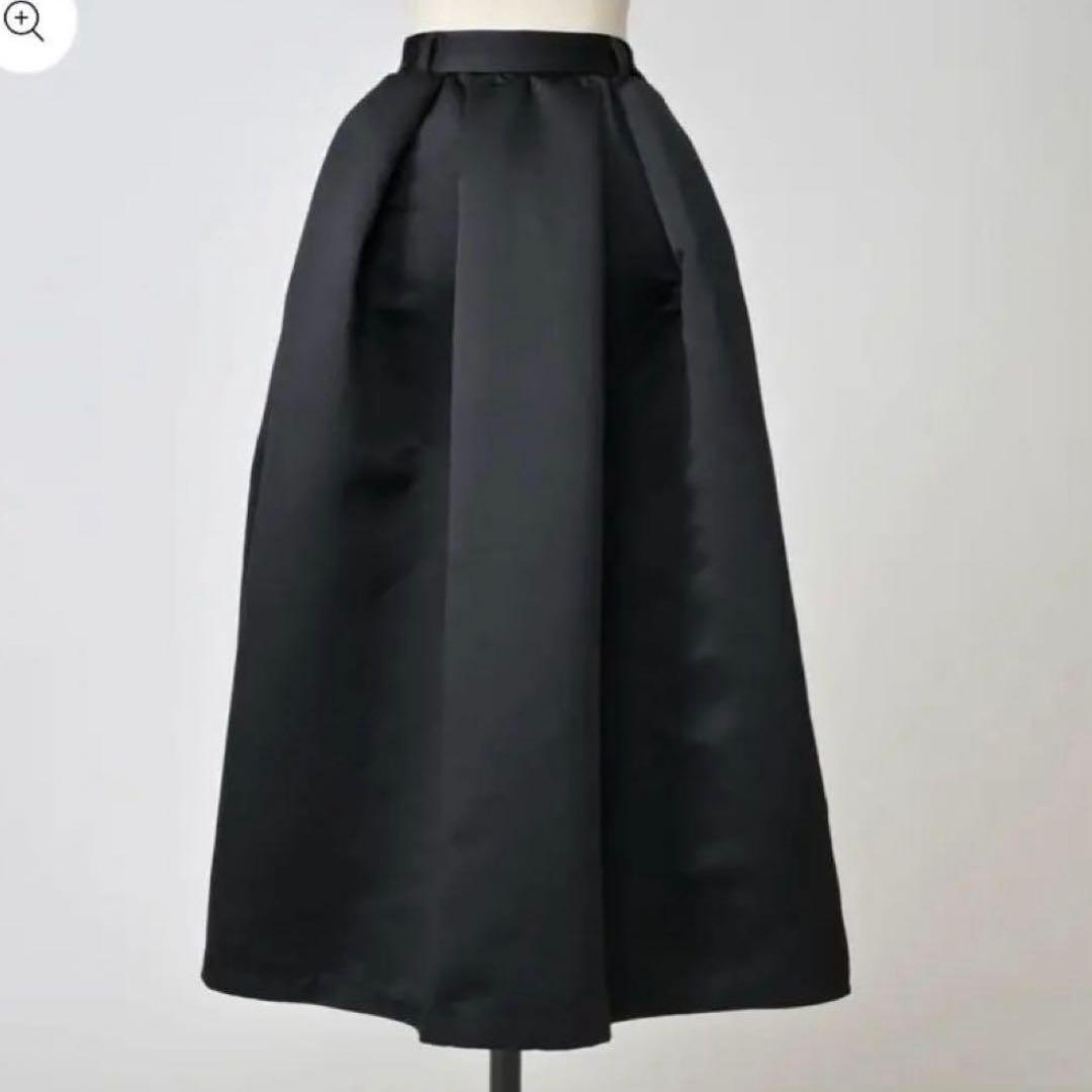 heve♡Satin Dress Tuck SK　black