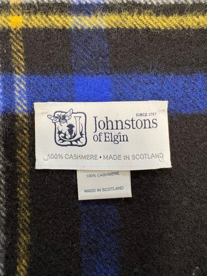 Johnstons of Elgin カシミヤ タータンチェックストール