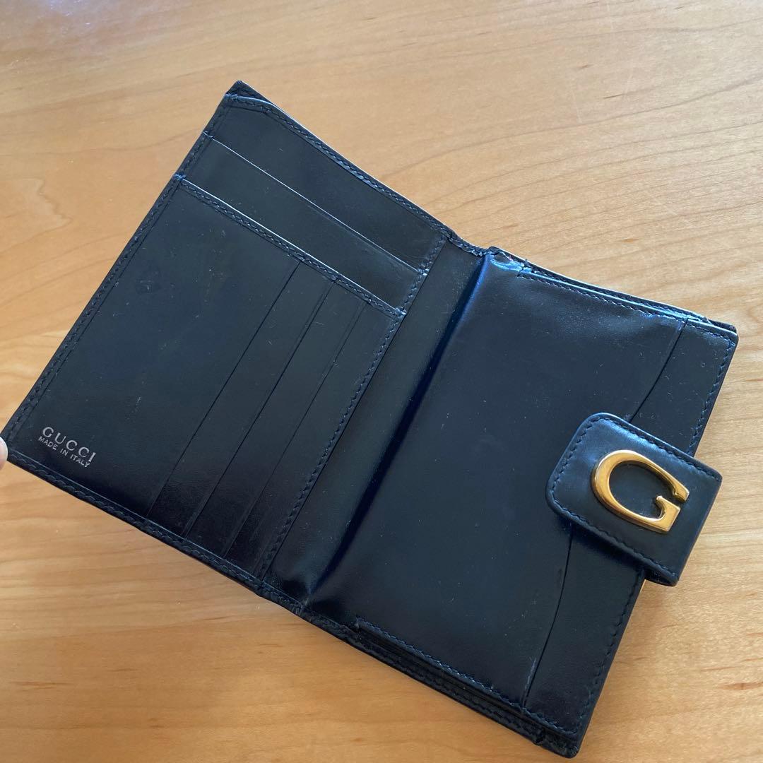 GUCCIレザー 二つ折りがま口財布