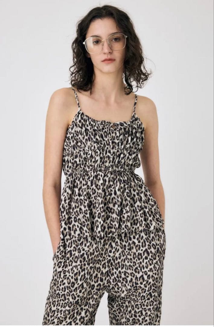 moussy CRINKLED SATINヒョウ柄キャミソール 未使用タグ付き