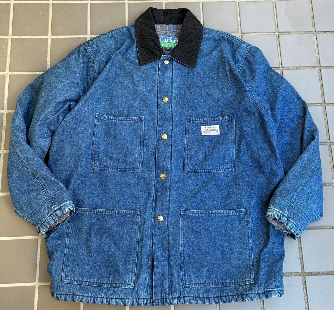 70s USA製 Carter's デニムカバーオール ブランケット 列車タグ