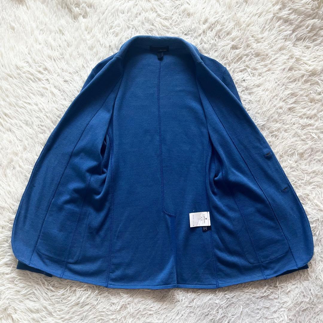 <美品> LARDINI ブルー コットン ニットジャケット サイズS