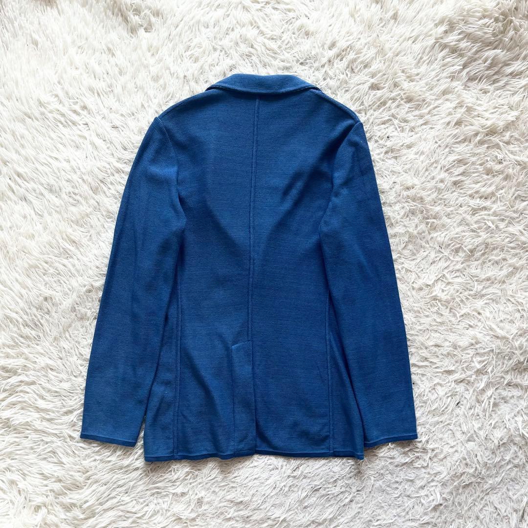 <美品> LARDINI ブルー コットン ニットジャケット サイズS