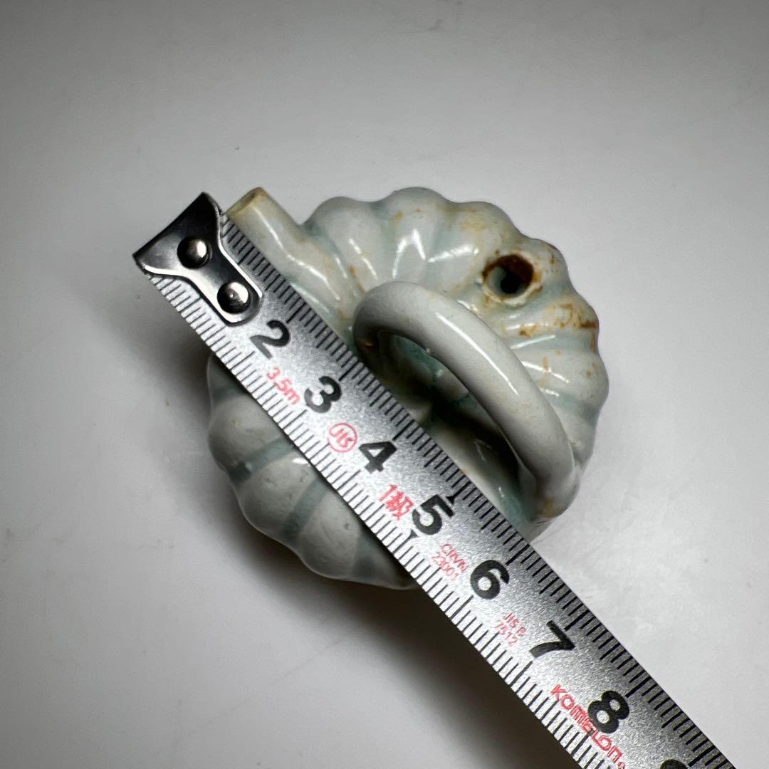 中国古玩　青白磁水滴　幅約6㎝　東Y7-0902①タニト