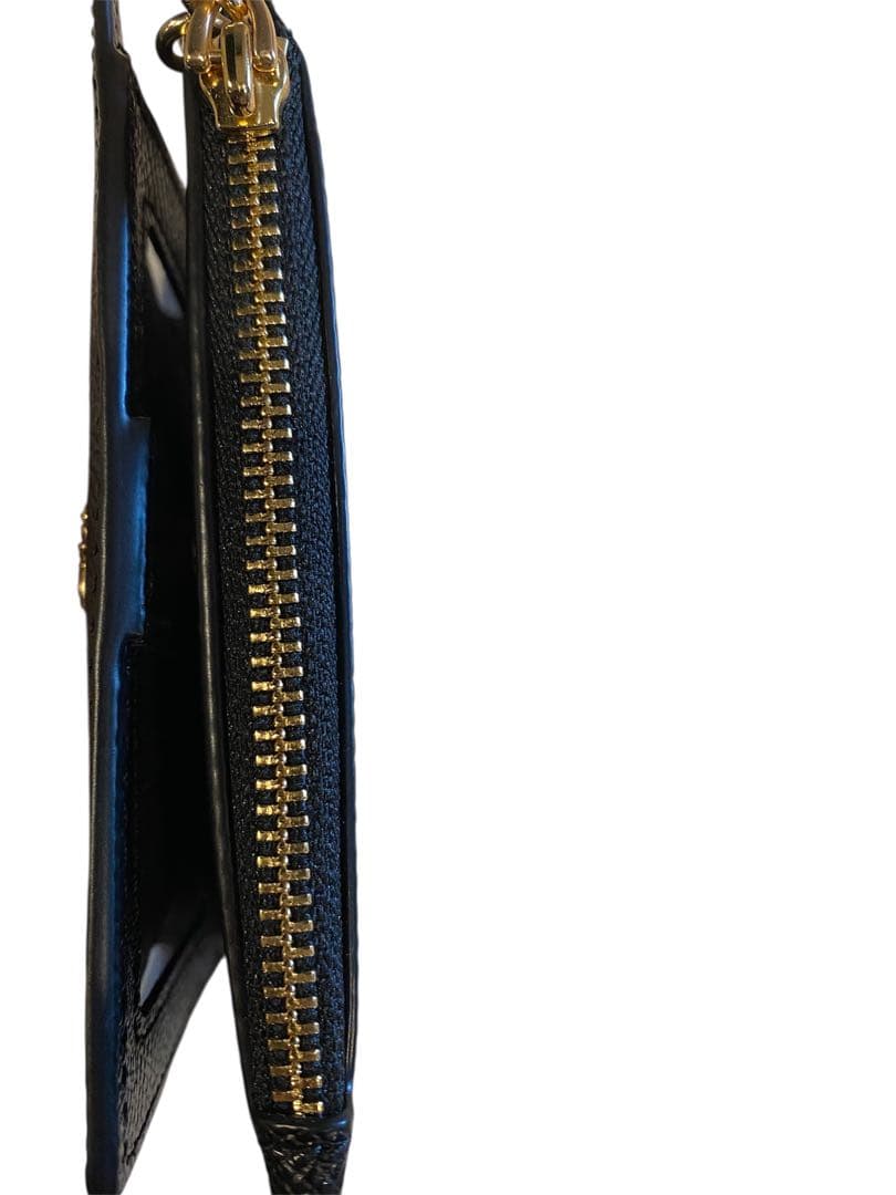 【美品】COACH コーチ　二つ折り財布　ブラック ミニ財布