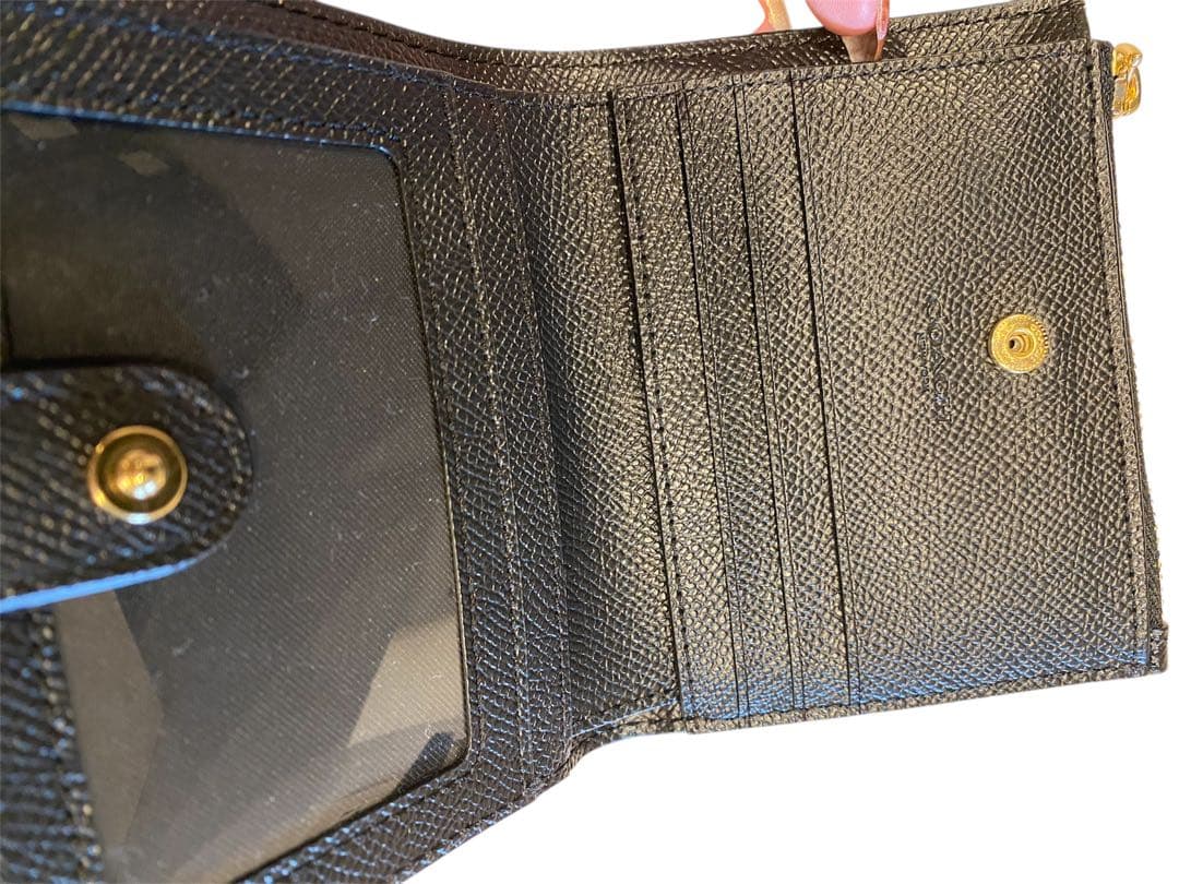 【美品】COACH コーチ　二つ折り財布　ブラック ミニ財布