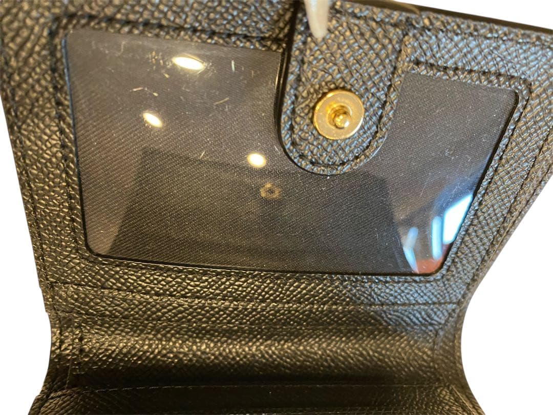 【美品】COACH コーチ　二つ折り財布　ブラック ミニ財布