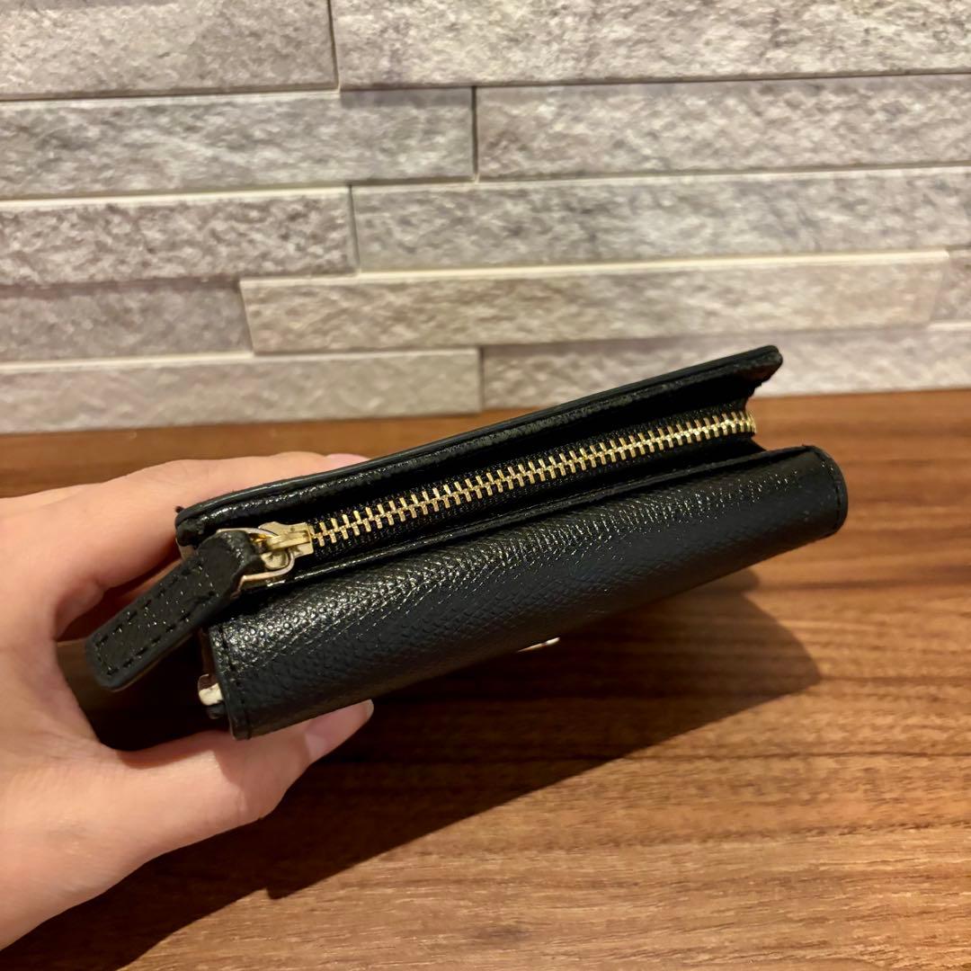 agnes b. アニエスベー 三つ折り財布 ブラック レザー ウォレット
