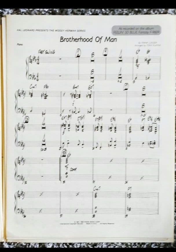 ビッグバンド譜： Brotherhood of Man/Woody Herman