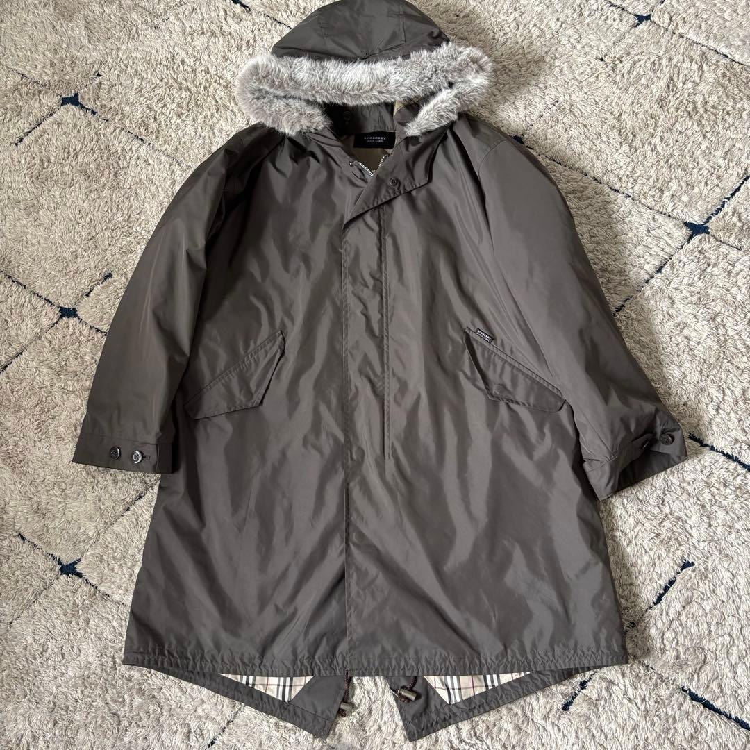 【美品✨】バーバリー　モッズコート　ライナー　キルティング　ノバチェック　ファー