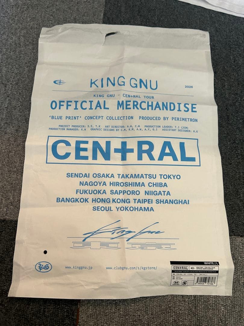 KING GNU CEN+RAL KEY VISUAL TEE ホワイト