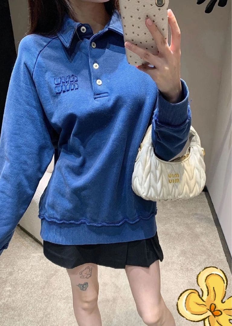 MiuMiu ユニセックス長袖ポロシャツ Sサイズ