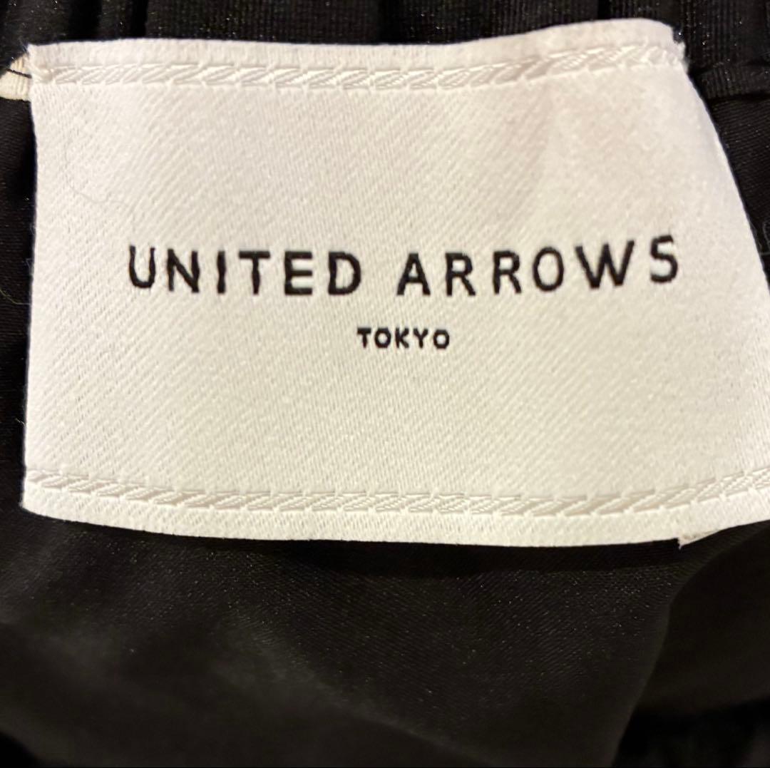 UNITED ARROWS 24AW オーガンジー プリント プリーツスカート黒
