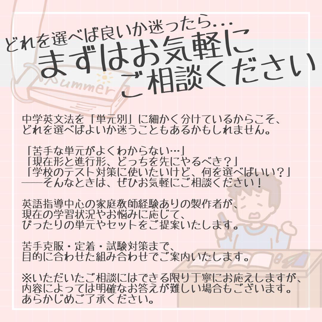 【中3フルパッケージ】単元別中学英文法カード　中学生　テスト　復習　予習　参考書