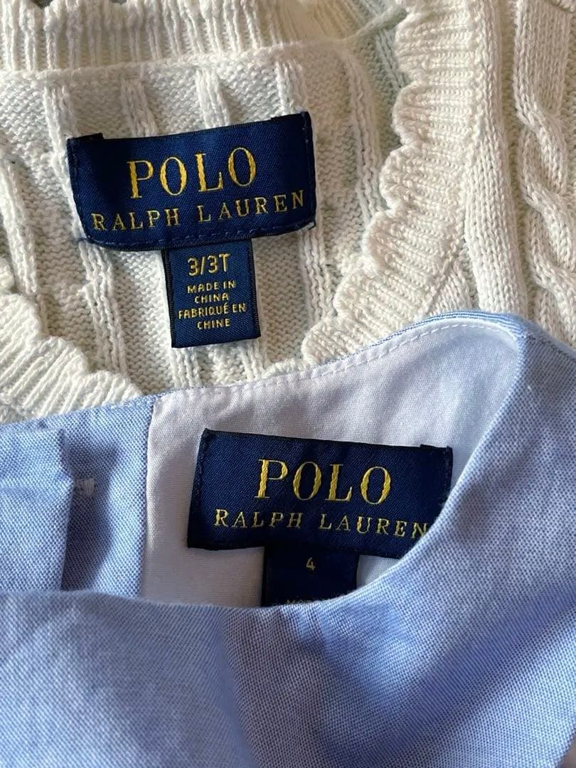 POLO Ralph Lauren 水色ドレスとカーディガンセット