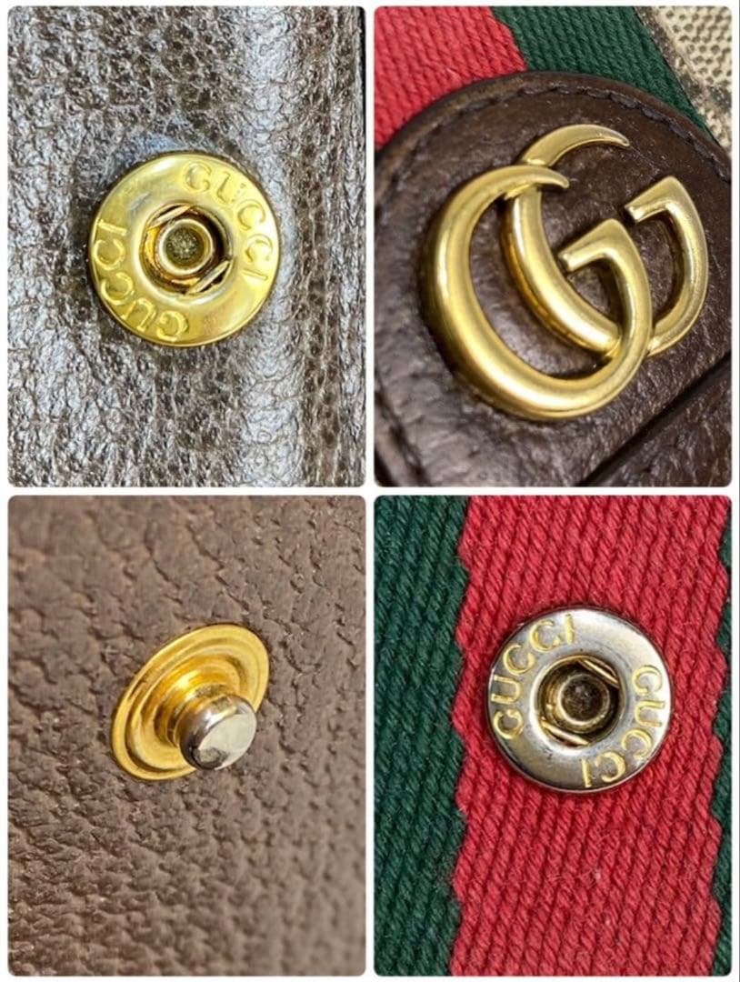 GUCCI 三つ折り財布 オフィディア GGマーモント シェリーライン