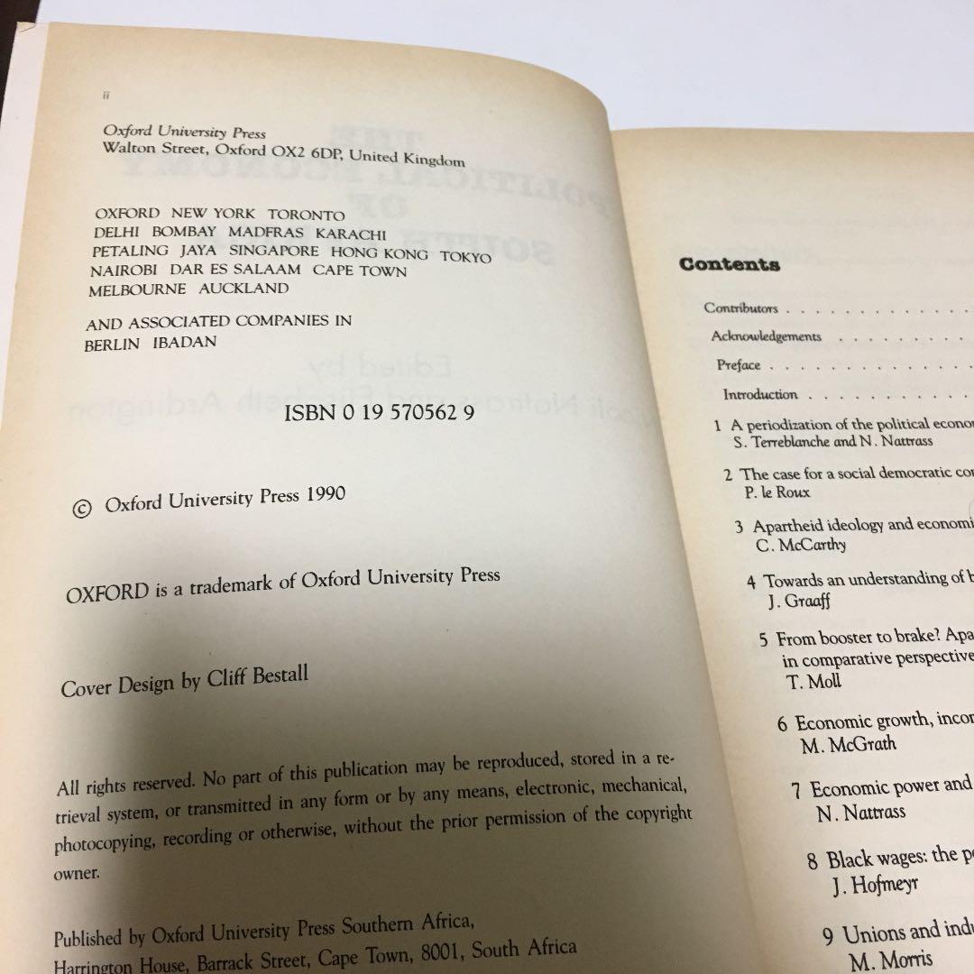 0336　POLITICAL ECONOMY OF SOUTH AFRICA