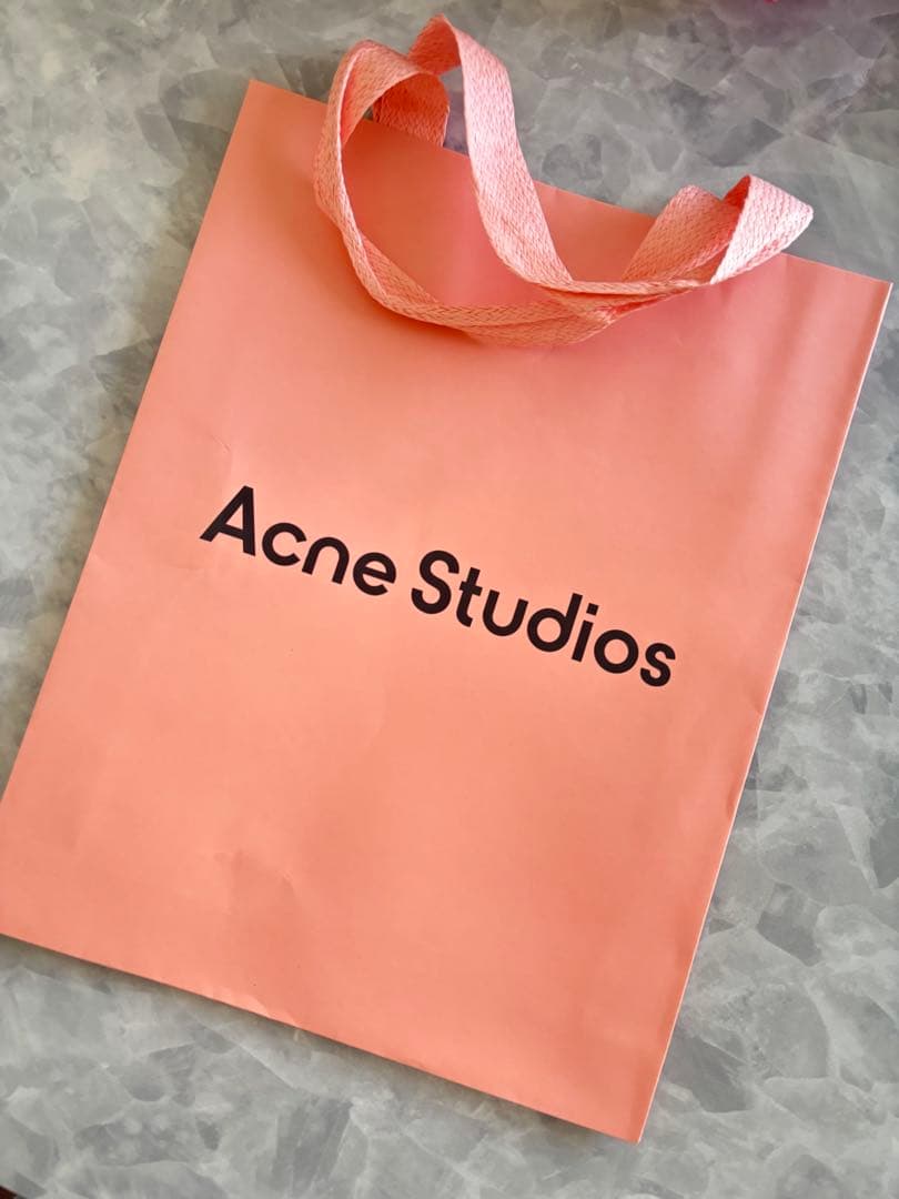 美品Acne Studiosチェックマフラーピンク×ブルー