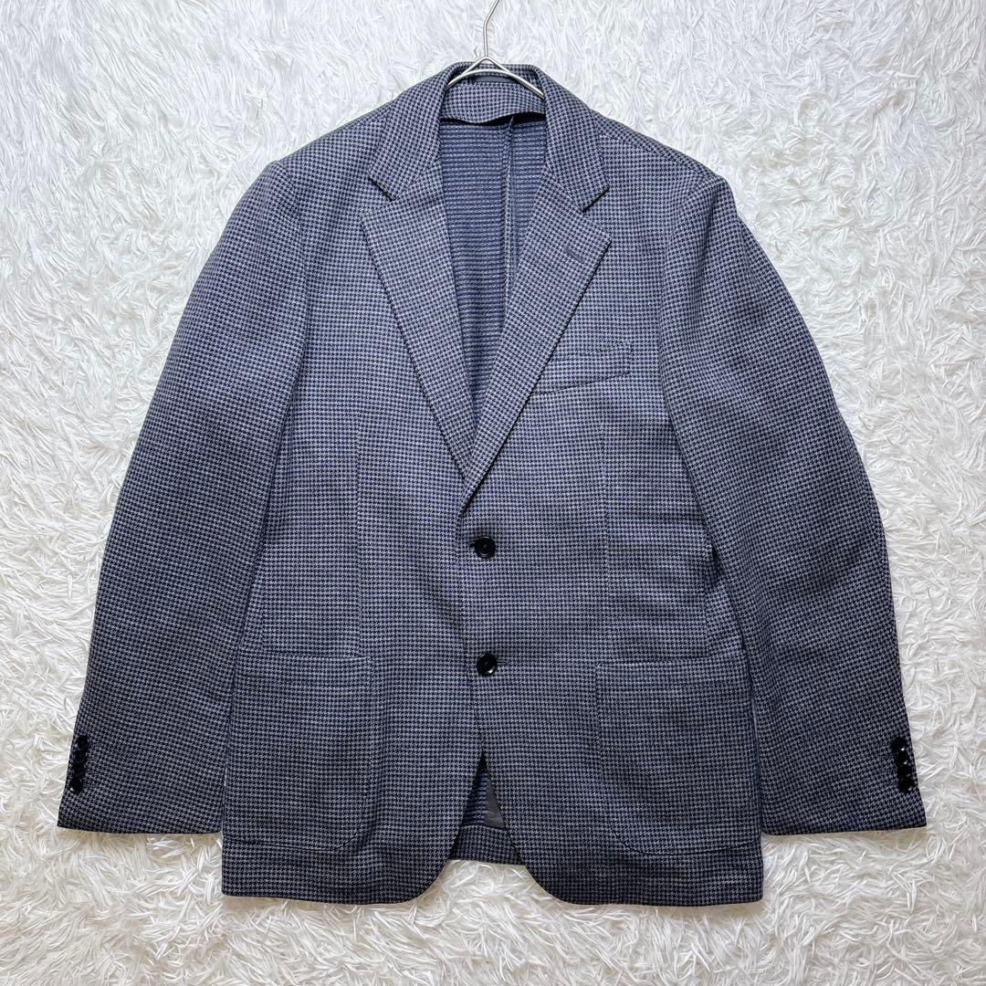 美品✨カシミヤ シルク トゥモローランド 千鳥格子 テーラードジャケット 48