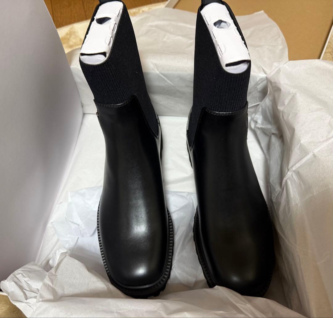 CHARLES&KEITH ニットソックス リッジッドソールチェルシーブーツ
