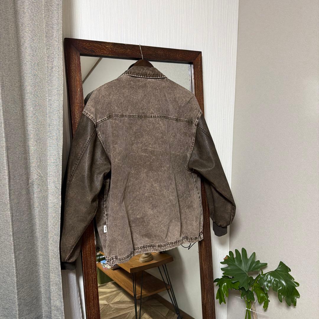 【最終値下】Perushu ドッキングシンセティックレザーダブルポケットブルゾン