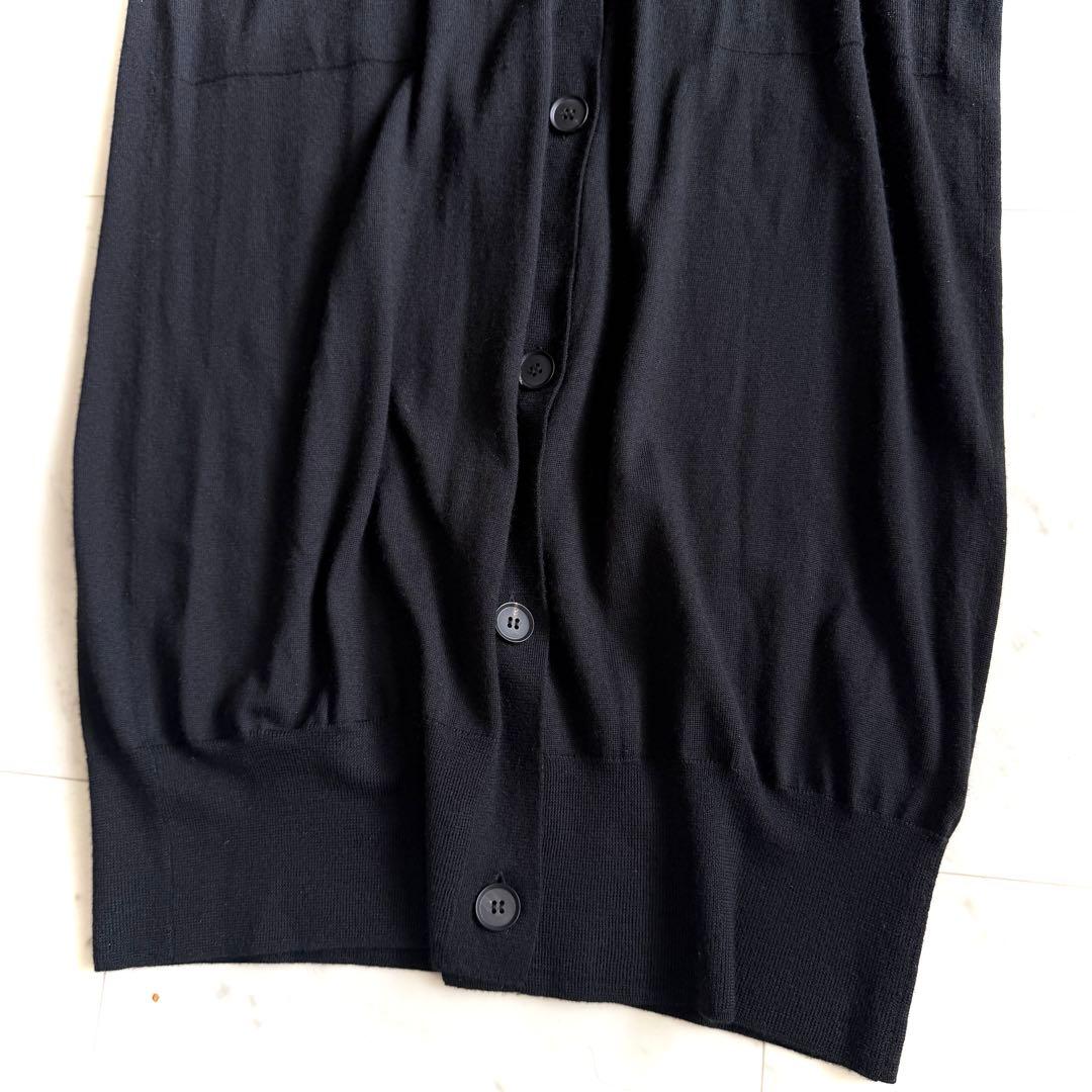 極美品 イレーヴ YLEVE カシミヤシルク ロングカーディガン ブラック 絹