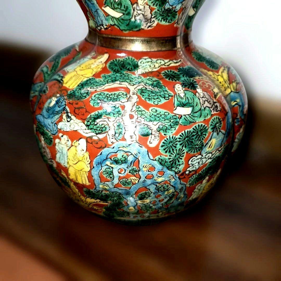 九谷焼　木米　青木木米　瓢箪型　壺　36.5cm インテリア　置物　花瓶