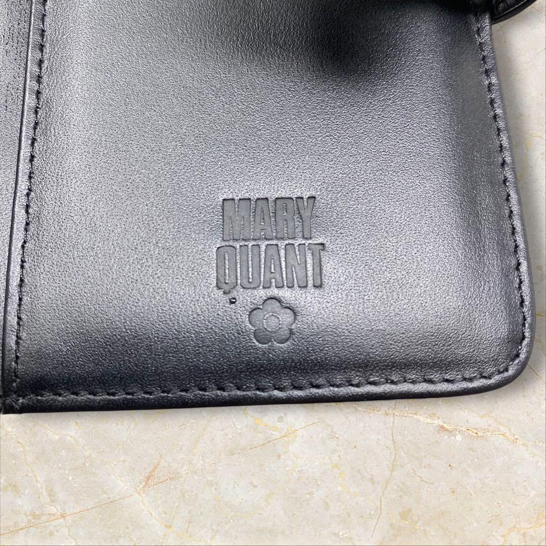 MARY QUANT 二つ折り財布 デイジーパッチスナップLウォレット ブラック