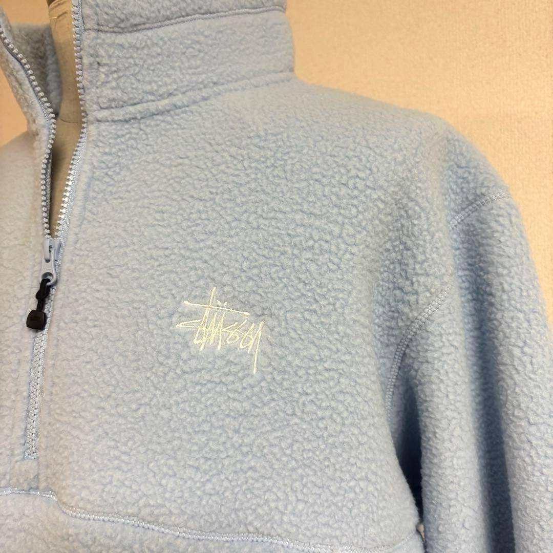 【新品タグ付】STUSSY ステューシー　フリース L 水色ボア人気　未使用品