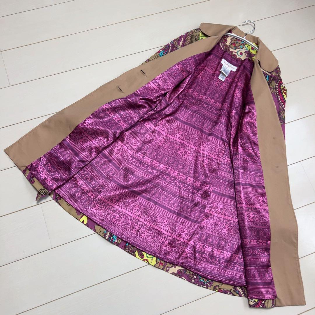 2点おまとめ☆Christian Lacroix☆総柄ロングコートベルトAライン