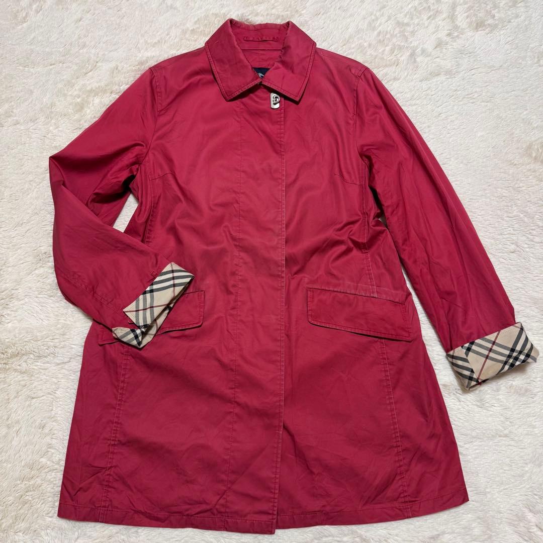 BURBERRY LONDON ステンカラーコート ノバチェック ロゴ金具 L