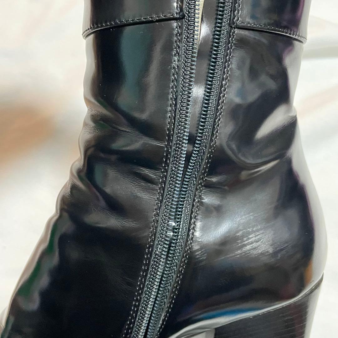 倖*愛様 【美品】PRADAプラダ レザー ショート ブーツ 約23cm ビブラ