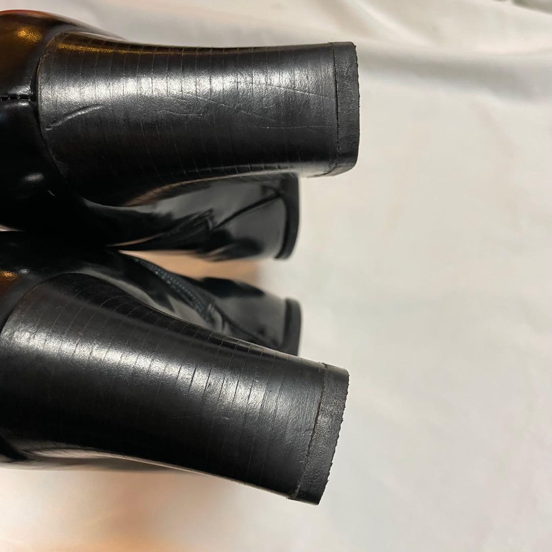 倖*愛様 【美品】PRADAプラダ レザー ショート ブーツ 約23cm ビブラ