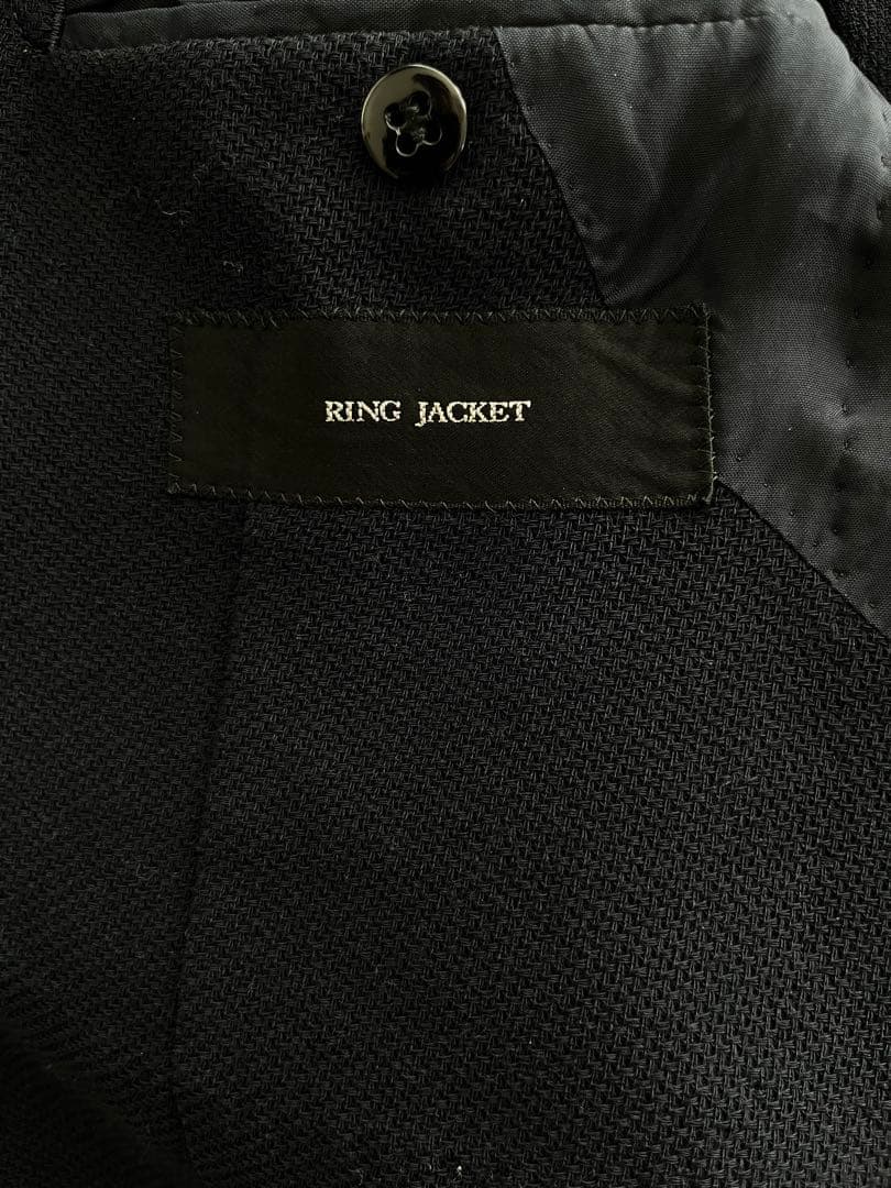 RING JACKET 46 ネイビー 鹿の子 アンコンジャケット 日本製