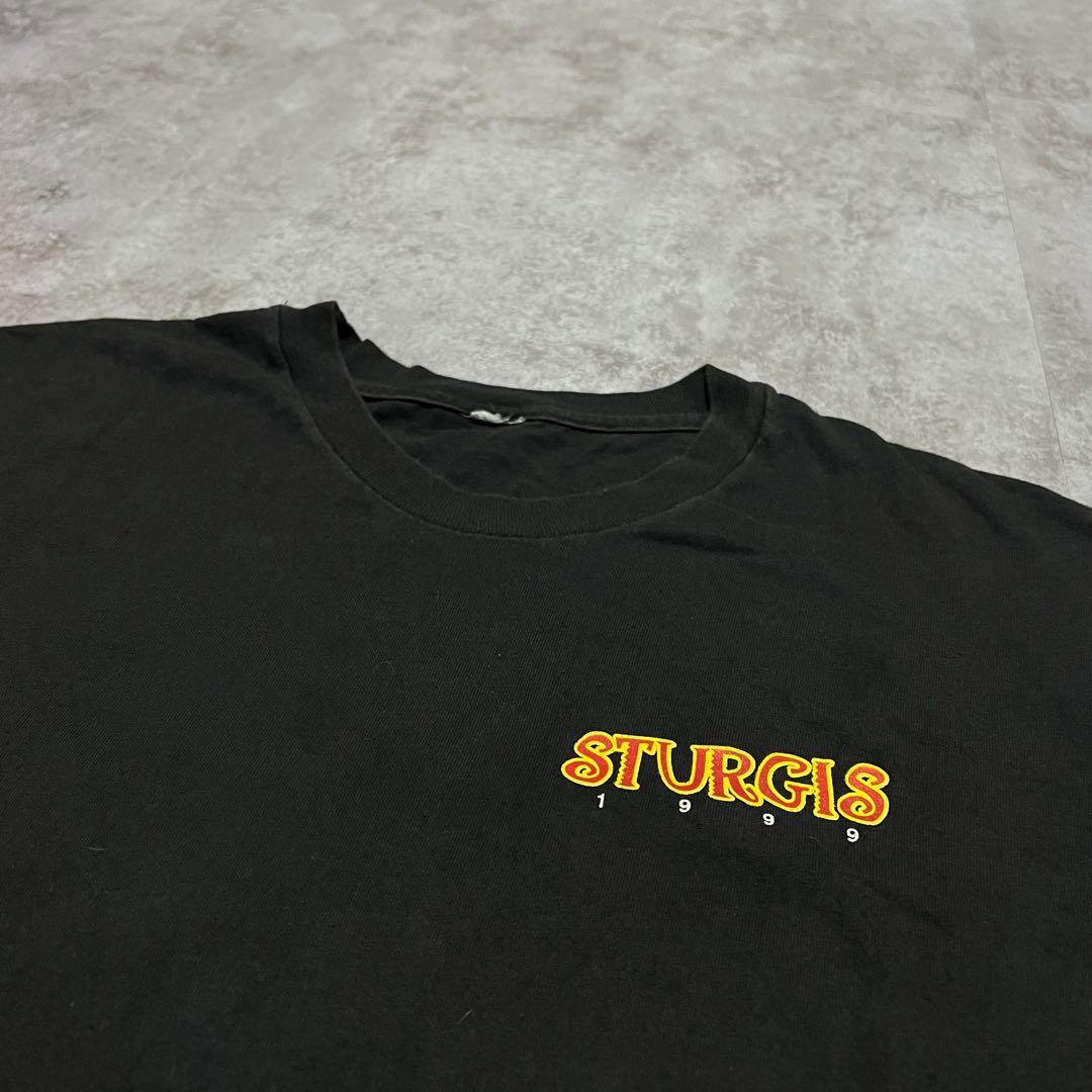 90sヴィンテージ STURGIS 1999 ピエロ Tシャツ 黒 大判プリント