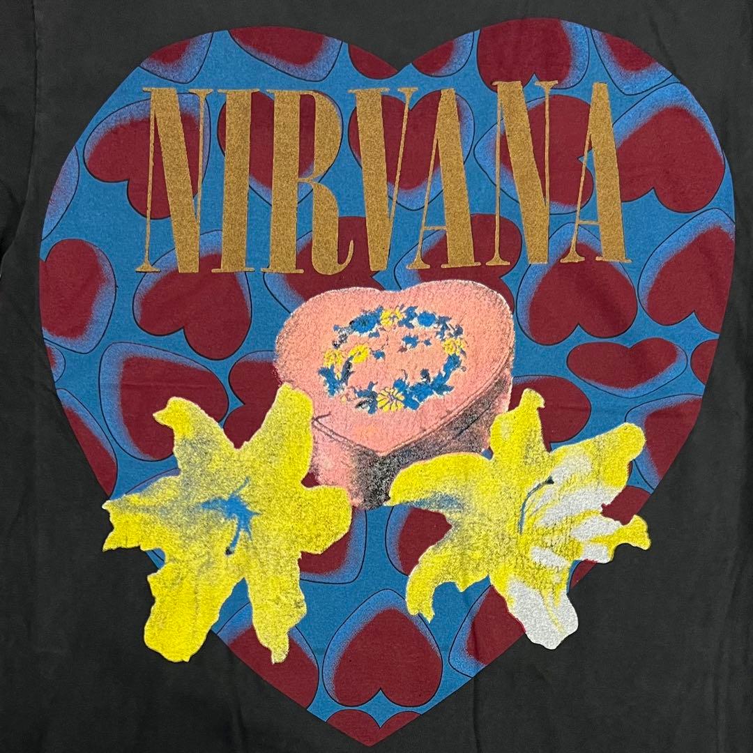 NIRVANA ニルヴァーナ ハートシェイプドボックス バンド Tシャツ 黒 L