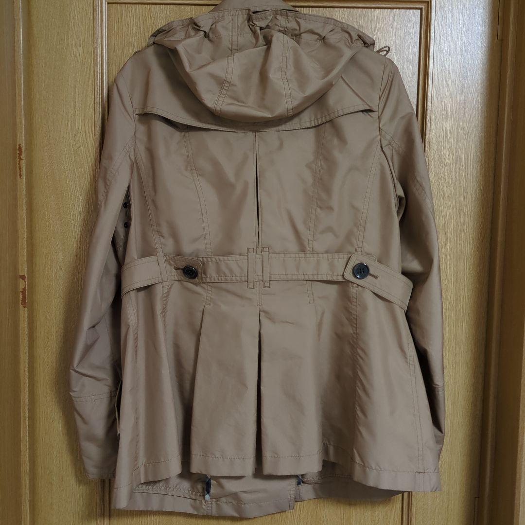 BURBERRY ベージュ トレンチコート　大きいサイズ44 ショート丈フード付