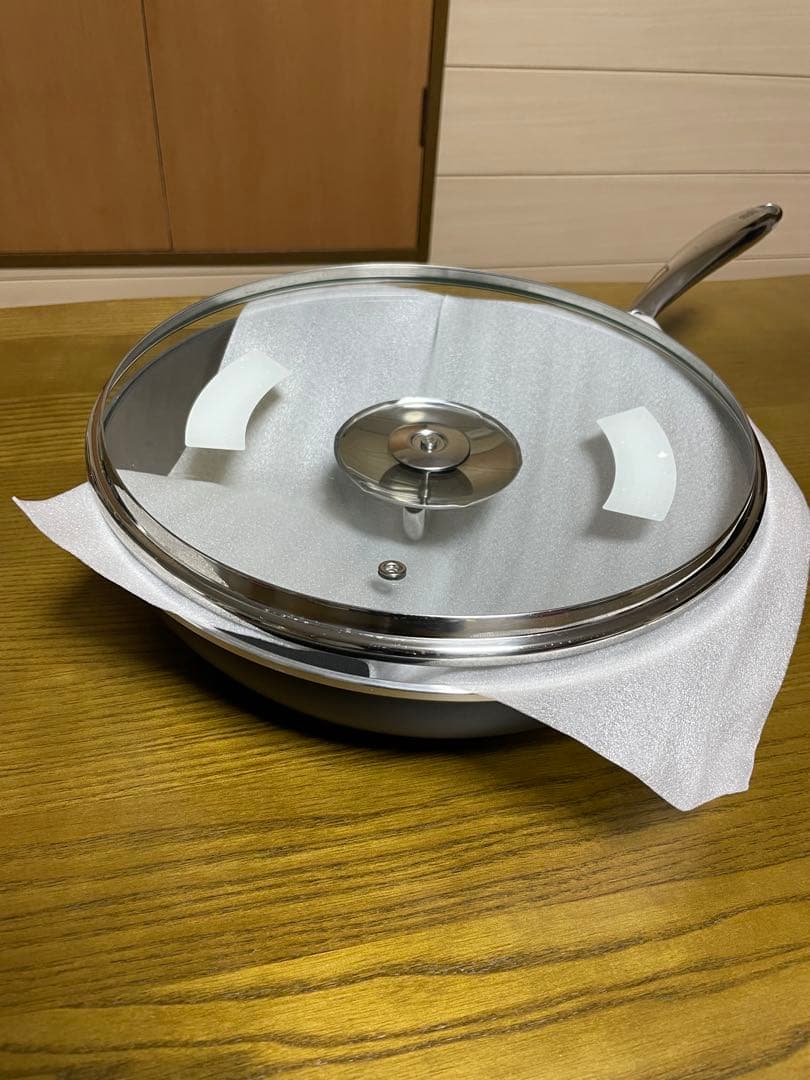 アサヒ軽金属　かるパン　軽量29cmフライパン ガラス蓋付き　①
