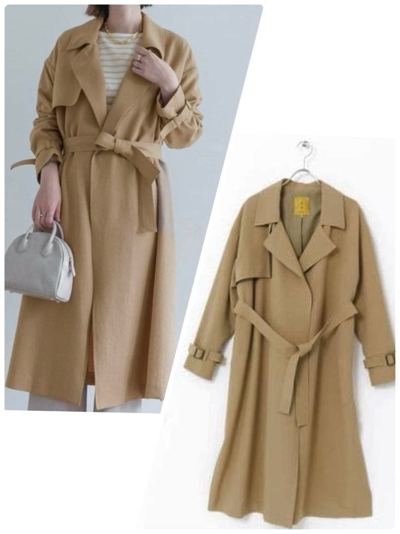 F by ROSSO◆ベルト付き◆ウォッシャブルトレンチコート◆BEIGE◆38