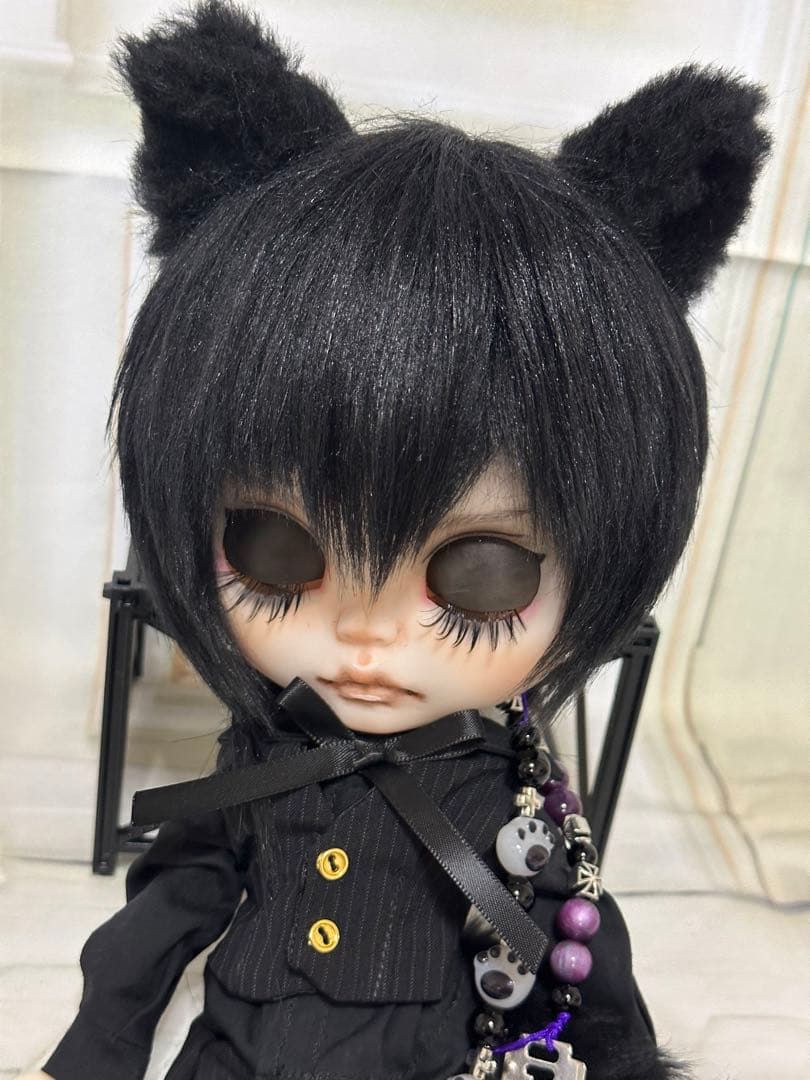 ☆*☆様 アイシードール本体男の子　ボアウィッグ　OF付き 黒猫