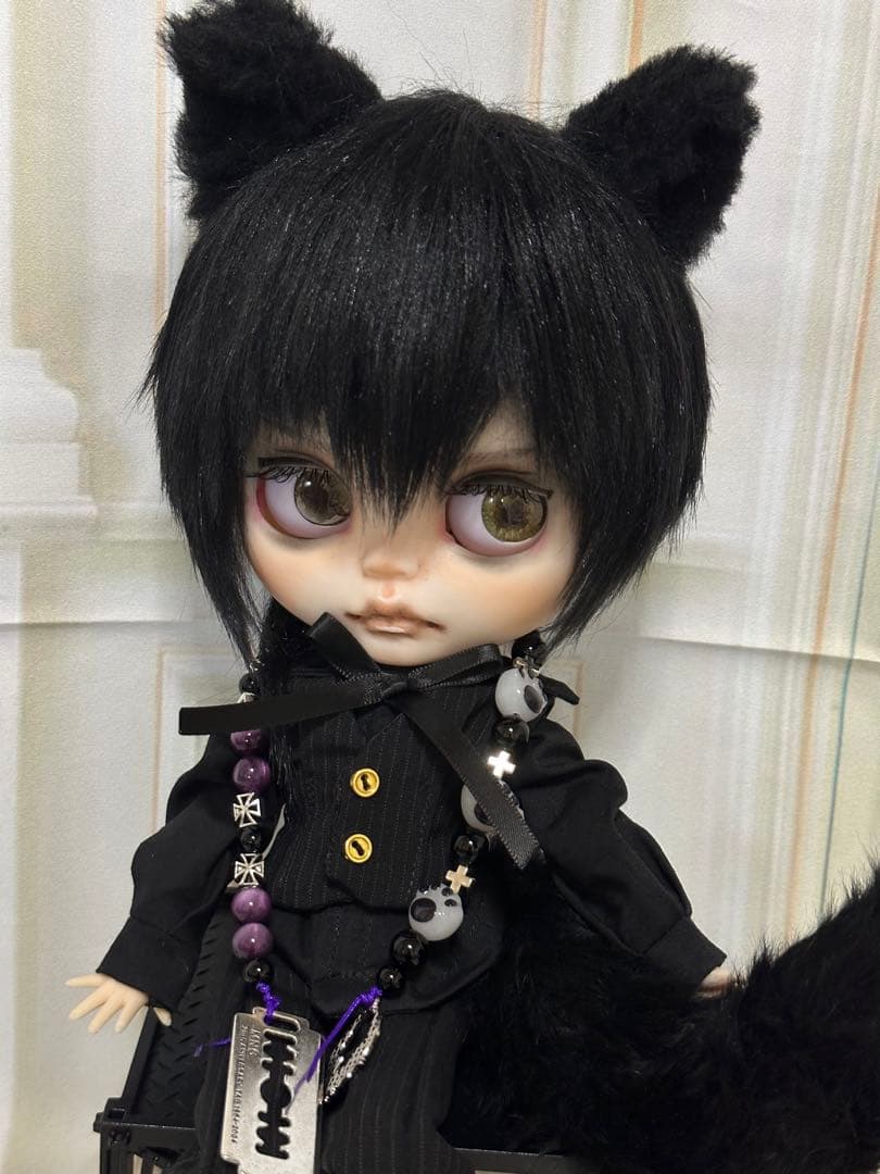 ☆*☆様 アイシードール本体男の子　ボアウィッグ　OF付き 黒猫