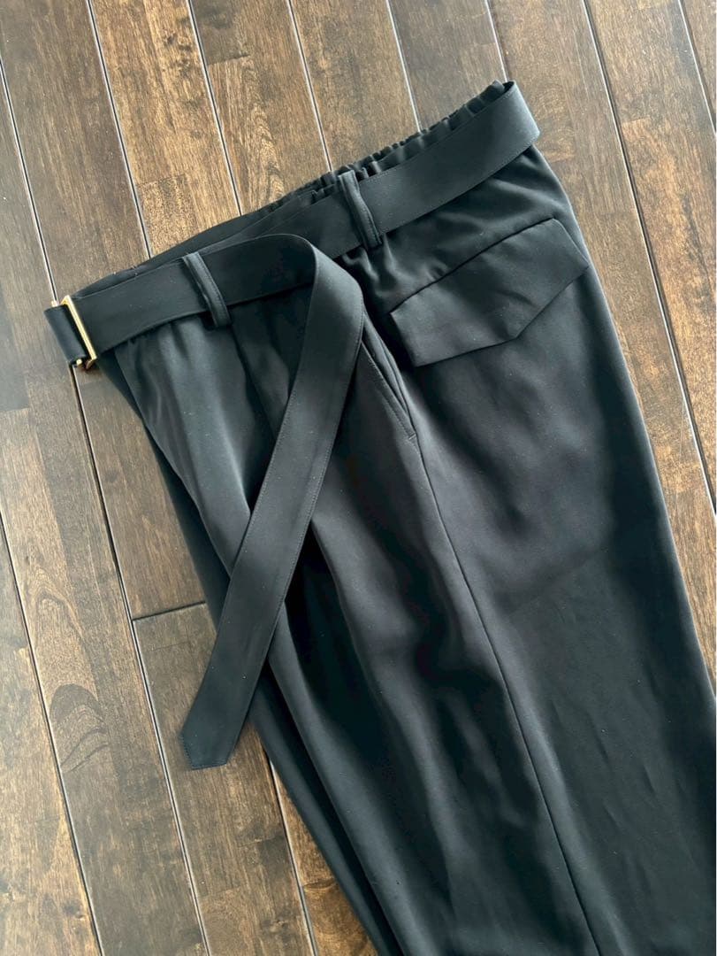 クルニ/24AW 定価8万 セットアップ ダブルブレストJKT ベルト付 黒 1