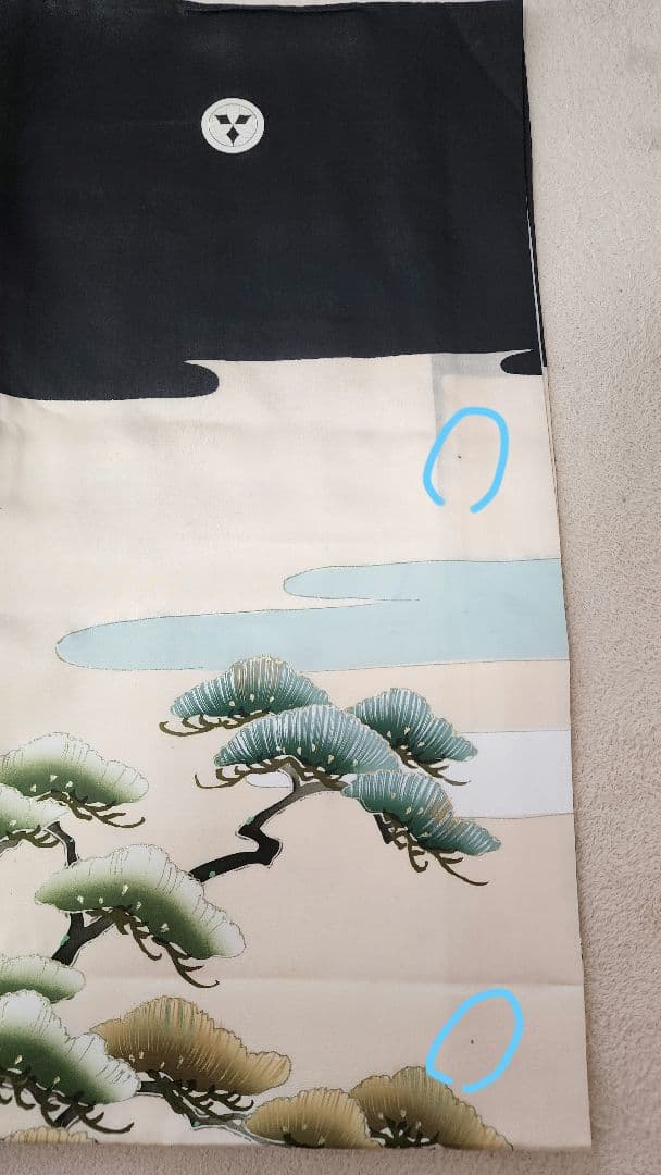 手描き　お宮参り　産着(初着、祝着)　七五三　男の子　五つ紋　子供着物　襦袢付き