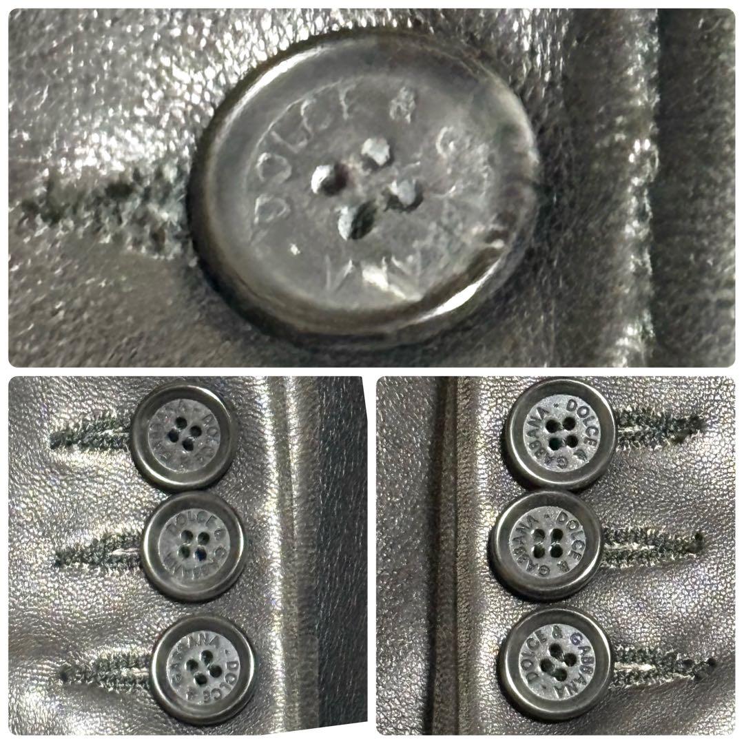 大きいサイズ　DOLCE&GABBANA 　テーラードジャケット　レザー　40