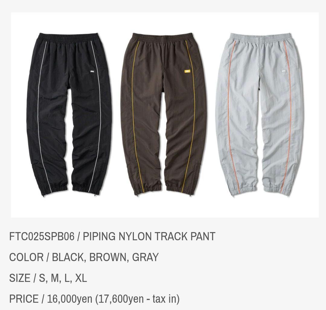 パンツ FTC PIPING NYLON TRACK PANT BLACK S